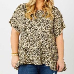 A Beautiful Soul Leopard Ruffle Bottom Top